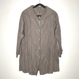 Blanque Lightweight Jacket Button Down Windbreaker Artsy In Gray Size 1 (Medium)